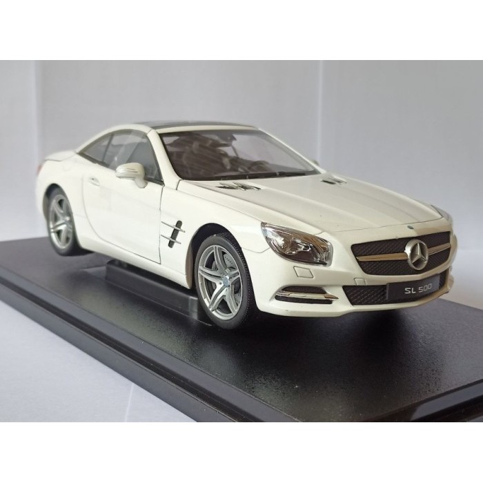 Diecast Miniatur Mobil Mercedes Benz SL500 putih Welly 1:18 Koleksi harga murah