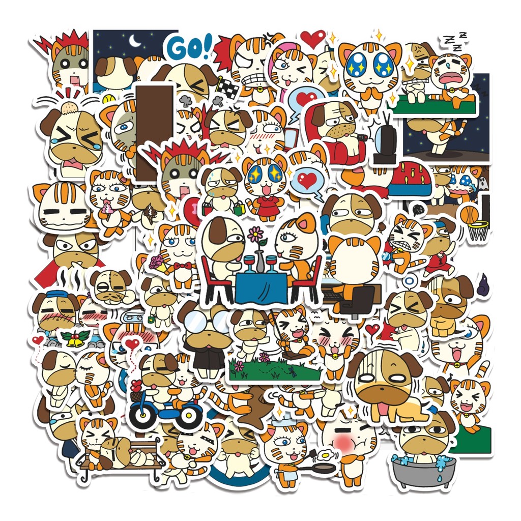 

COD 50 Pcs Stiker Dating Cat and Dog Lucu Anti Air Untuk Dekorasi Notebook Sepeda Skateboard Handphone