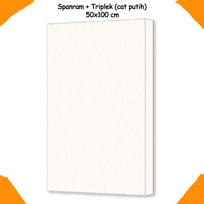Rangka Kayu Spanram Triplek Ukuran 50x100cm + Cat Putih