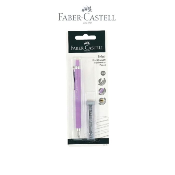 

Pensil Mekanik Faber Castell Edge Pastel 139693 Mechanical Pencil Free Refill dengan Barrel Grip & Penghapus Tip 0,5 mm- Set - EDGE PASTEL 139693