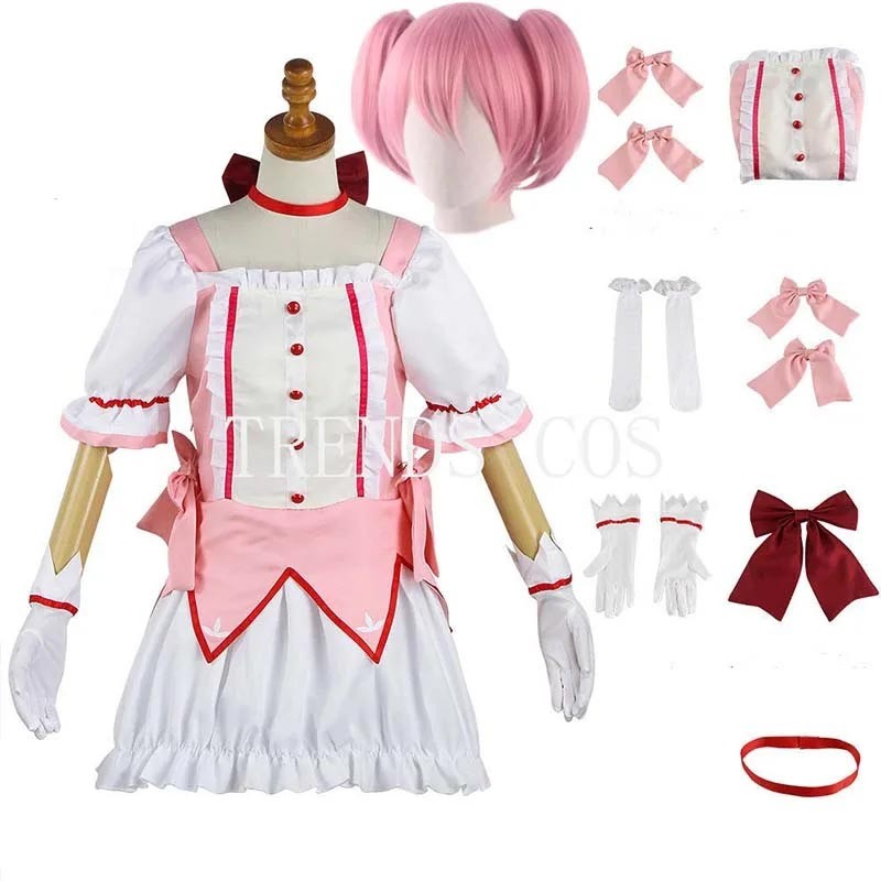 Cosplay Anime Kaname Madoka Cosplay Costume Magica Kaname Dress Wig Kaname Madoka Outfits for Comic 