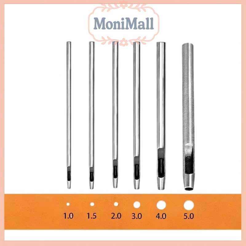 

Set Pelubang Kulit Leather Hole Puncher Steel Hollow Round 6 PCS - H881
