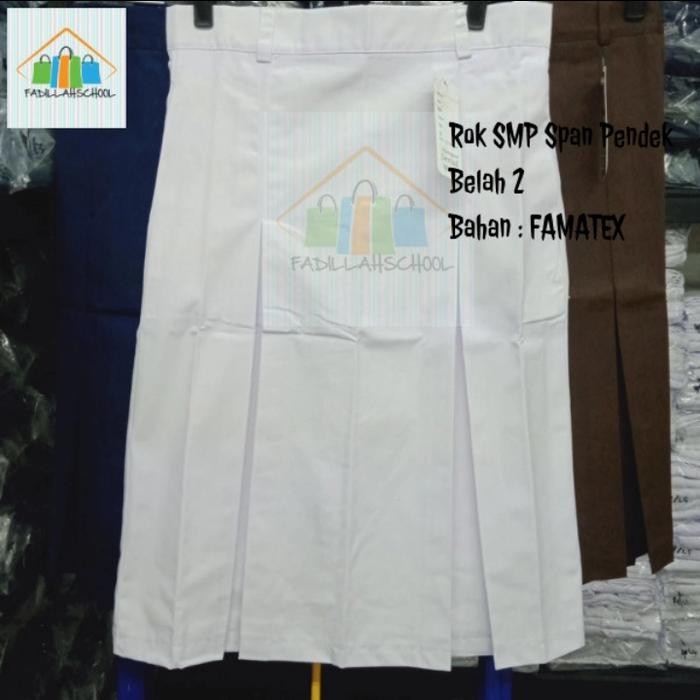 seragam sekolah rok span pendek smp - Putih, S
