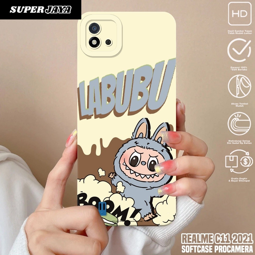 Case REALME C11 2021 - Casing Hp REALME C11 2021 Motif labubu - Silikon Hp REALME C11 2021 - Kondom 