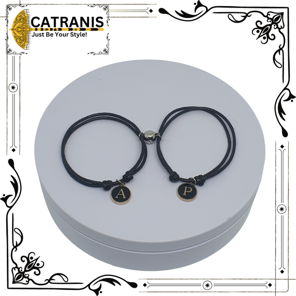 GELANG COUPLE MAGNET HURUF / GELANG VIRAL EPOXY / GELANG TALI COUPLE MAGNET BULAT