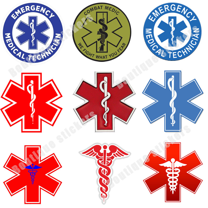 

Different Specifications Combat Medic Decals Red Cross Stickers Star of Life Stickers PVC Car Stickers Vinyl Motorcycle Decals