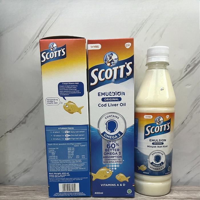 SCOTT EMULSION ORIGINAL 400ML VITA COD LIVER OIL SCOT EMULSION SCOTT'S (Health_Hub)