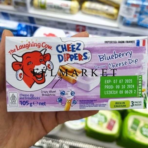 

The Laughingcow Cheez Dippers Blueberry / Keju Olesan Blueberry Dengan Biscuit / 105 gr