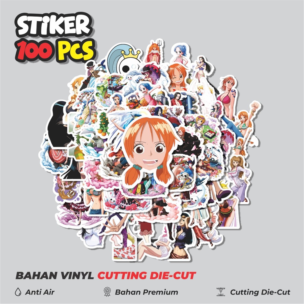 

Terbaru! 50 pcs Stiker Anime One Piece Karakter Wanita Dekorasi Lucu Kreatif untuk Notebook, Skateboard, HP