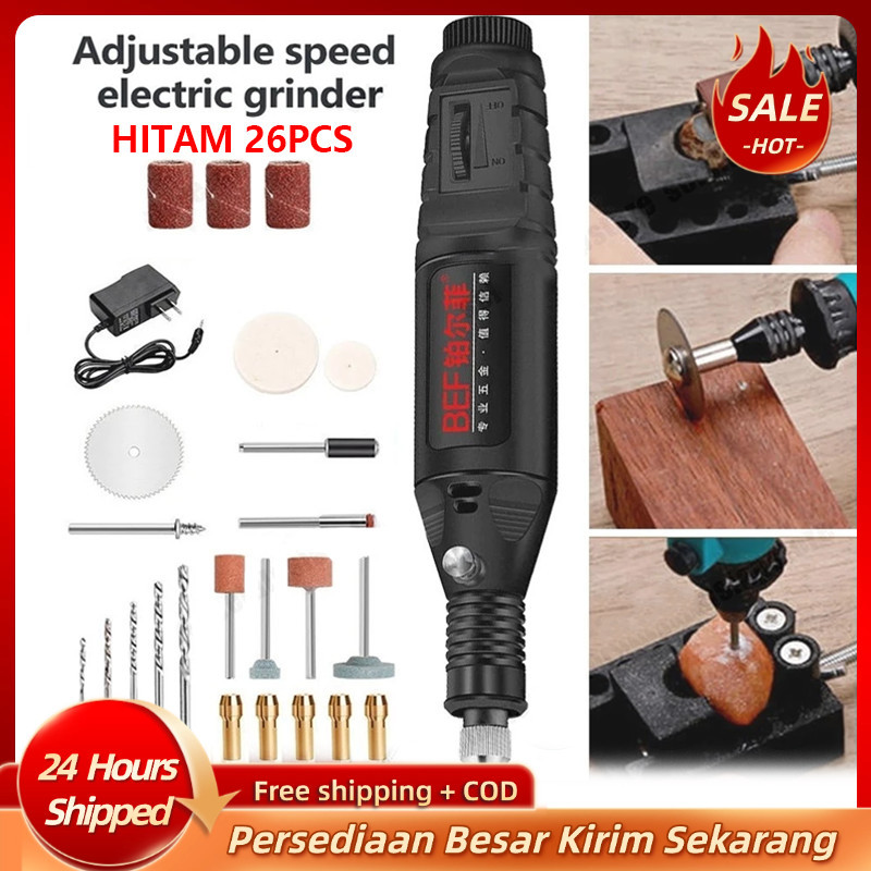 Gerenda listrik Bor Mini 27PCS 12V DC Mini Drill Electric Engraver Grinder Gerinda Electrik Listrik 