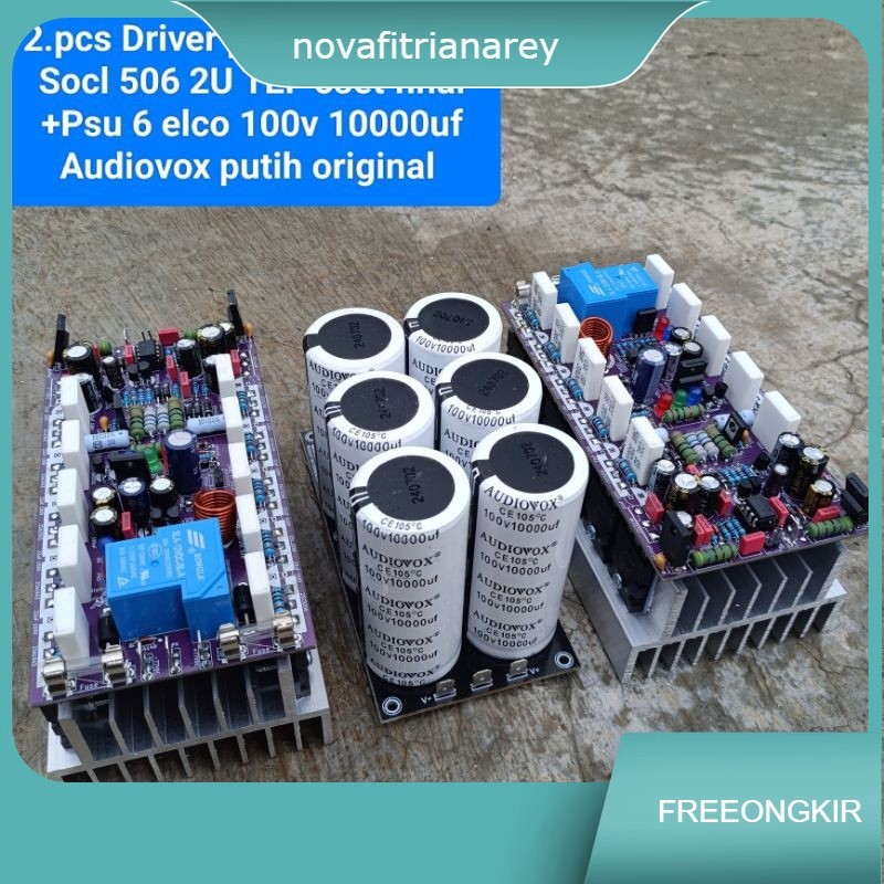 2.Pcs Driver power socl 506 TEF 2U 5set final lengkap PSU 6 elco 100v 10000uF Audiovox putih origina