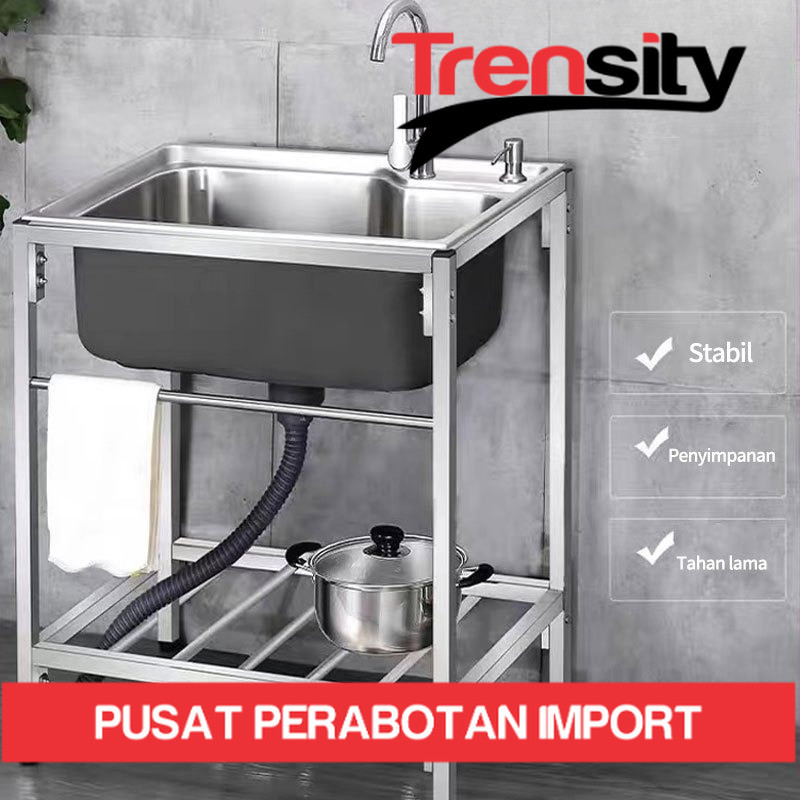 Stainless Steel 7540 meja cuci piring SUS 304 Bak  Kitchen sink Modern Kitchen Sink rak kompor dan w