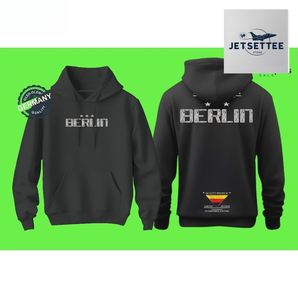 Hoodie Oleh Oleh Jerman, Germany bahan Cotton Flece. SOUVENIR PREMIUM GIFT Jetset Tee