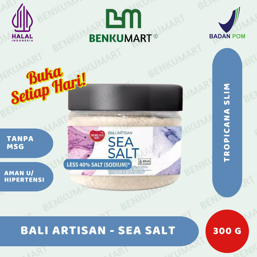 

Tropicana Slim Sea Salt (300 gram) Bali Artisan - Garam Bali Rendah Natrium 300gr