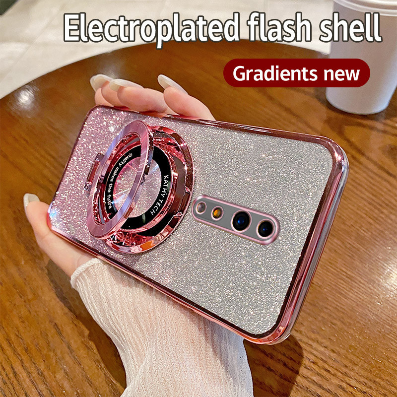 HP Soft Silikon Case OPPO Reno Casing  Untuk OPPO Reno CPH1917 Casing berkilau Berlapis bening Phone