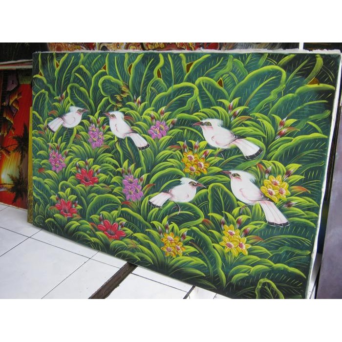 Lukisan Burung Jalak Bali - Uk. 135 x 85 cm - (Harga Ekonomis)