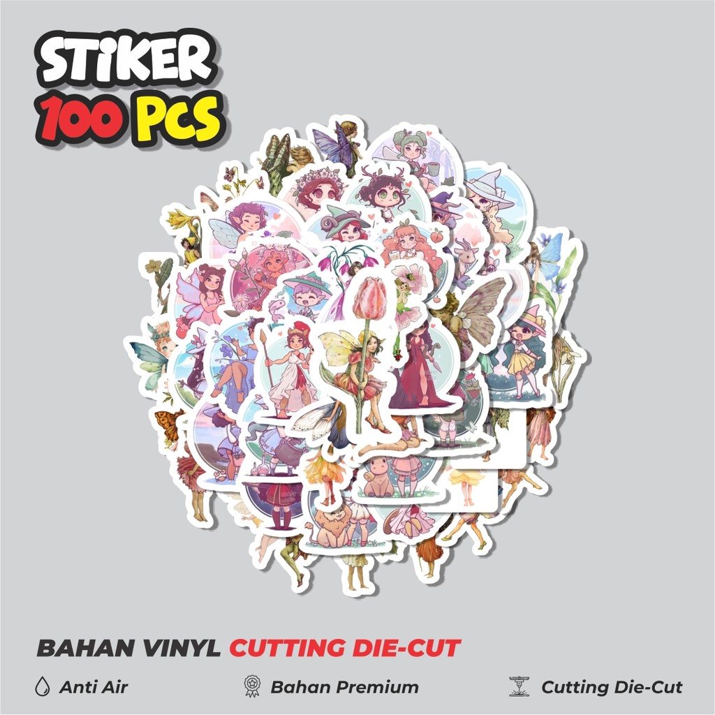 

Terbaru! 50 pcs Stiker Flower Fairy [Peri Bunga] Dekorasi Lucu Kreatif untuk Notebook, Skateboard, HP