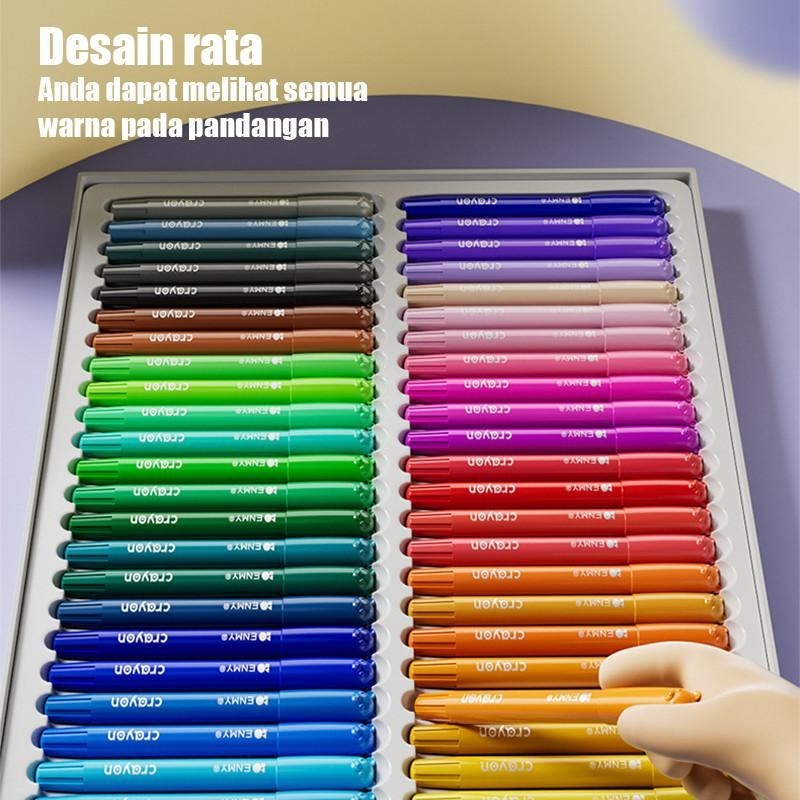 

Krayon Pensil Warna Lengkap, Set Krayon Dapat Dicuci Air, Crayon Putar Inti untuk Anak Melukis, Tanpa Mengusap Tangan