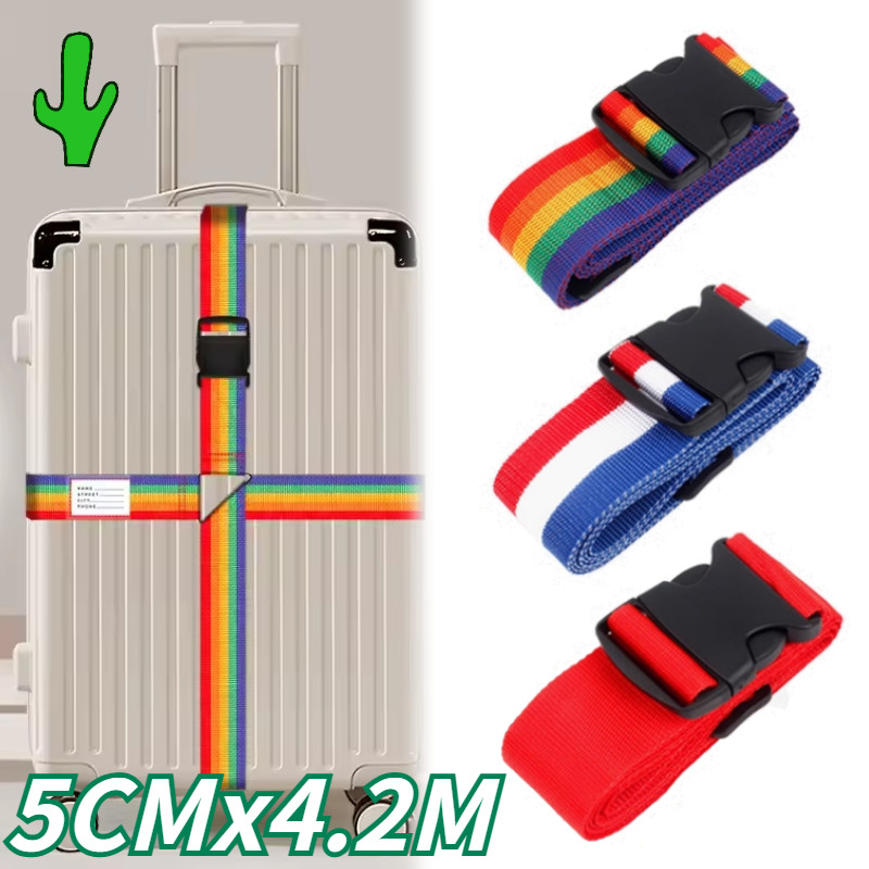 Tali Koper Silang Ganda Pengikat Koper Luggage Belt Strap Kuat untuk Perjalanan Aksesoris Koper