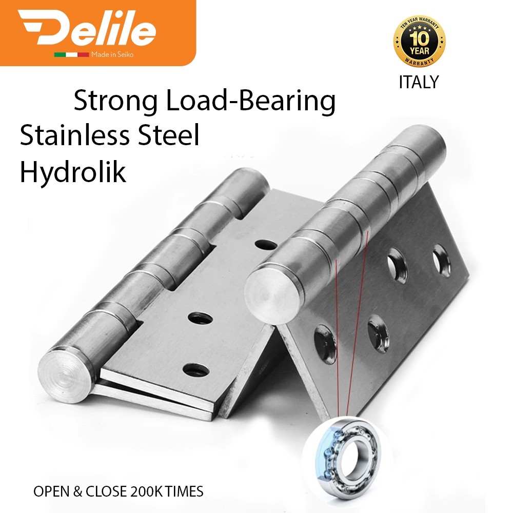 Engsel Pintu / Jendela Stainless Steel / DELILE 4x3x3 SUS/ Engsel Kupu" / Engsel Tebal