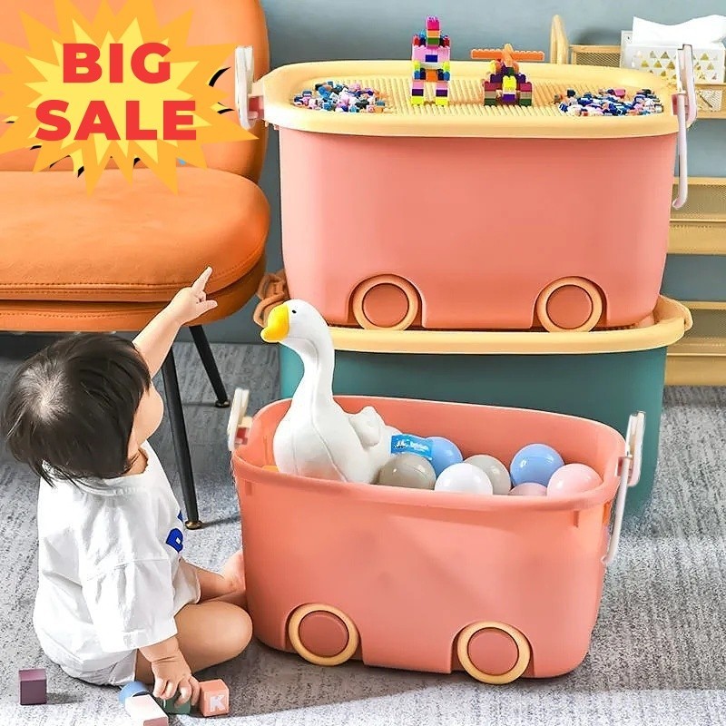 Kotak Penyimpanan Dengan Roda Container Box Plastik Mainan Anak Karakter Storage Box