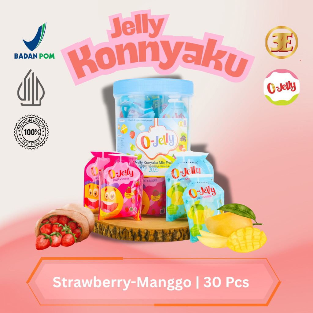 

O Jelly/Jeli/Ager Konnyaku Varian Strawberry Mango