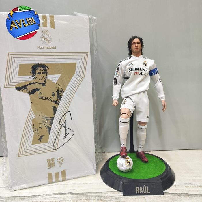 Raul Gonzales Real Madrid 1/6 Scale Figure Football Legend Toys BIB
