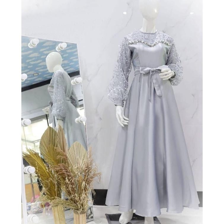 baju dress wanita muslim lengan panjang gamis muslim wanita dewasa bahan super bagus banget