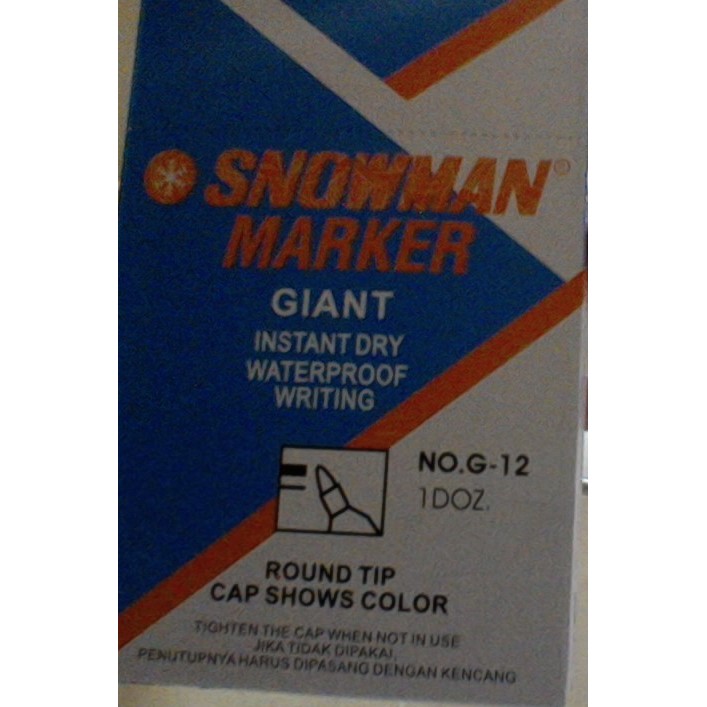 

[New Arrival] spidol snowman permanen G12 hitam 1 kotak isi 12 pcs