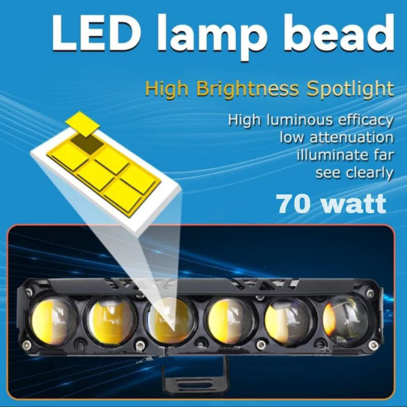 KLSUS Lampu Tembak Laser Led Foglamp SQL 6 Mata Super Bright Hi Lo 100 Watt Lampu Sorot Motor Mobil