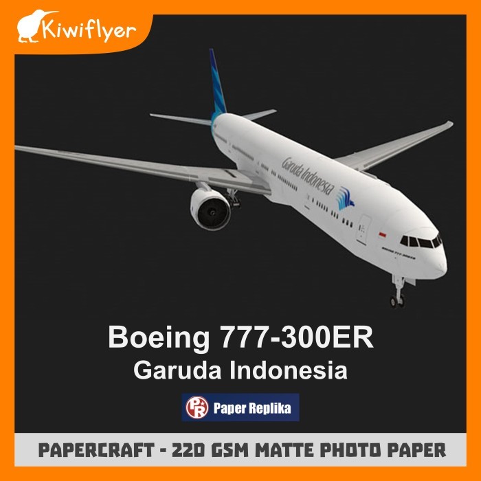 DIY Papercraft - Pesawat Boeing 777-300ER Garuda indonesia - (Kertas lembaran pola)