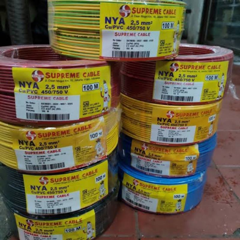 Kabel listrik NYA kawat tunggal 2,5 panjang 100 meter