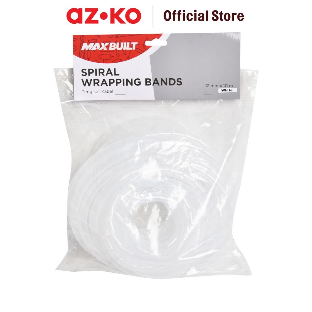 AZKO Maxbuilt Pelapis Kabel Spiral 12 Mm - Putih Spiral Wrapping Bands Aksesoris Pelindung Kabel Ser