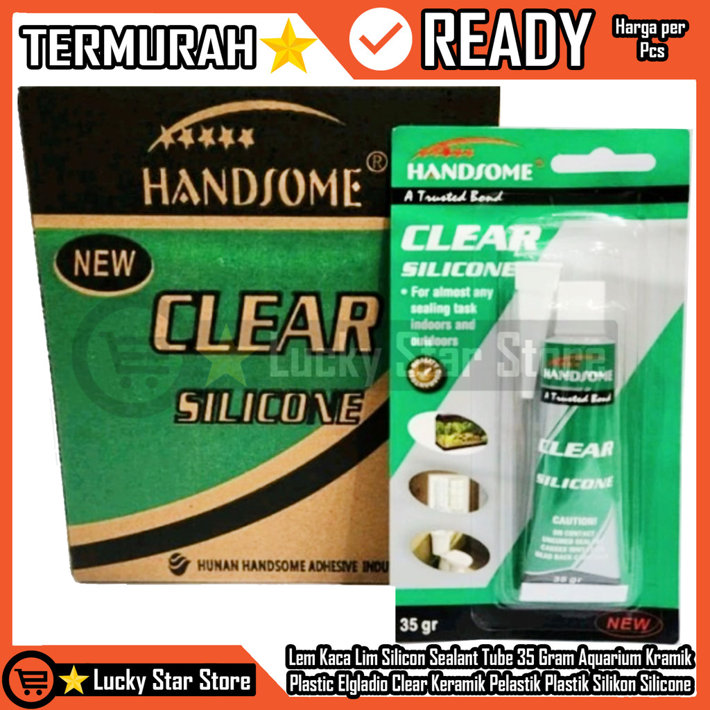 Handsome Lem Kaca Cair Prekat Sealant Tube 35 Gram Rekat Lim Silicon Plekat Perekat Kuat Gel Aquariu
