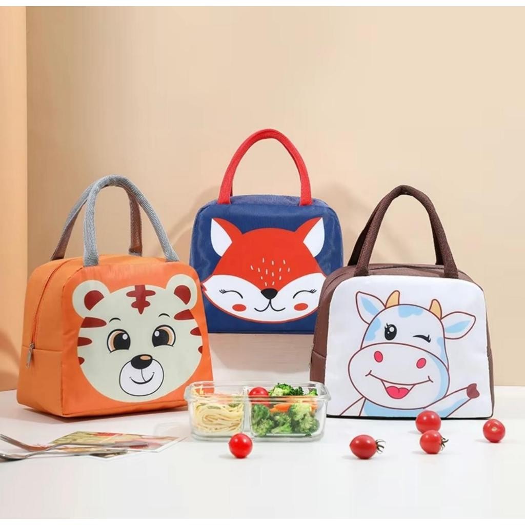 Tas Bekal Makanan Karakter Tas Tempat Makan Pendingin Portabel Lunch Bag Tas Bontot Anak Sekolah