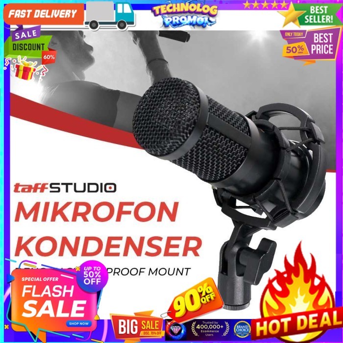 TaffSTUDIO Mikrofon Kondenser Studio Mic hitam - BM800