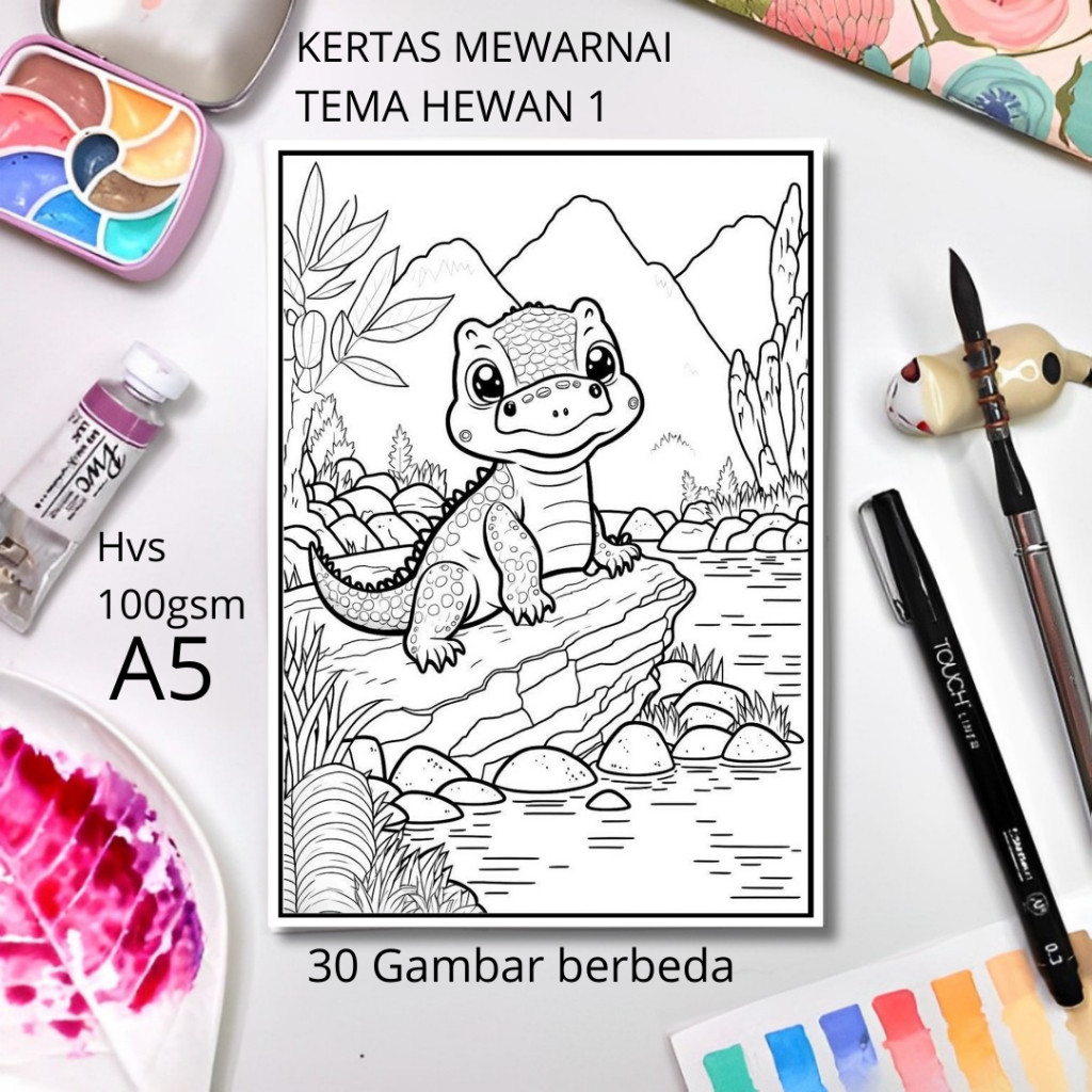 

30 Gambar Kertas mewarnai anak / Coloring / Sketa Tema Hewan 1claraa aurel