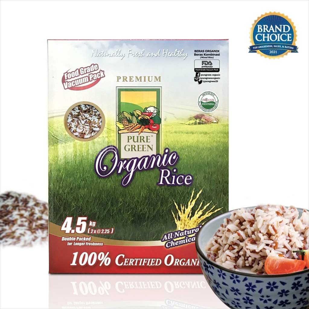 

PureGreen Organic Rice Beras Organik Beras Merah Kombinasi 4.5 kg