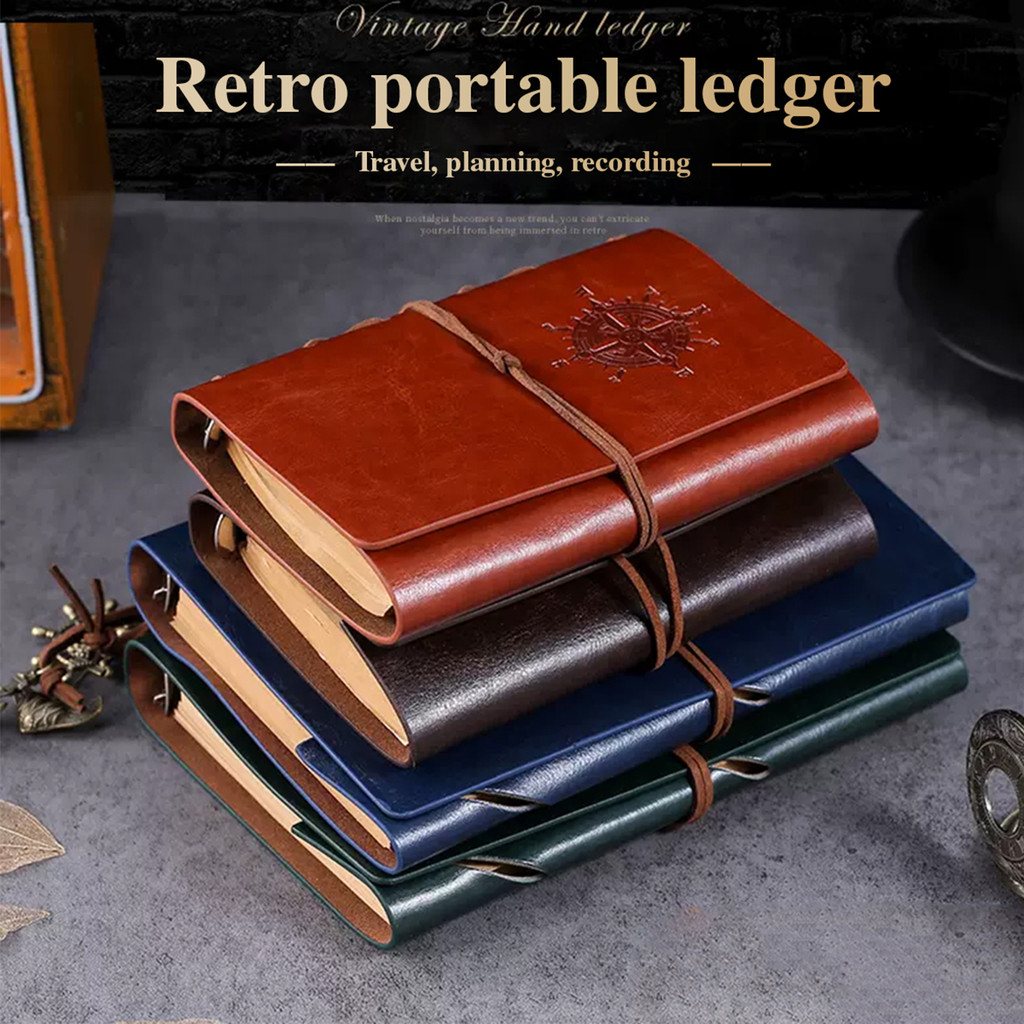 

Kawaii Creative Retro Pirate A7 Notebook Student Travel Planning Notepad Nautical Loose-leaf Notebook Leather Cover A6 Diary