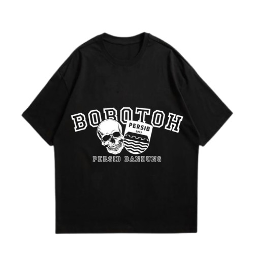 COSTUM KAOS t shirt SKULL BOBOTOH baju cotton 24s desain vintage