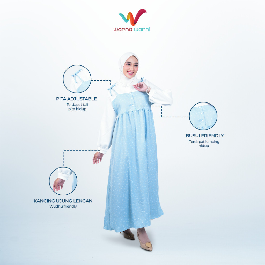 Warna Warni Gamis Dress Jennie Shakila Motif | Gamis Motif | Gamis Wanita