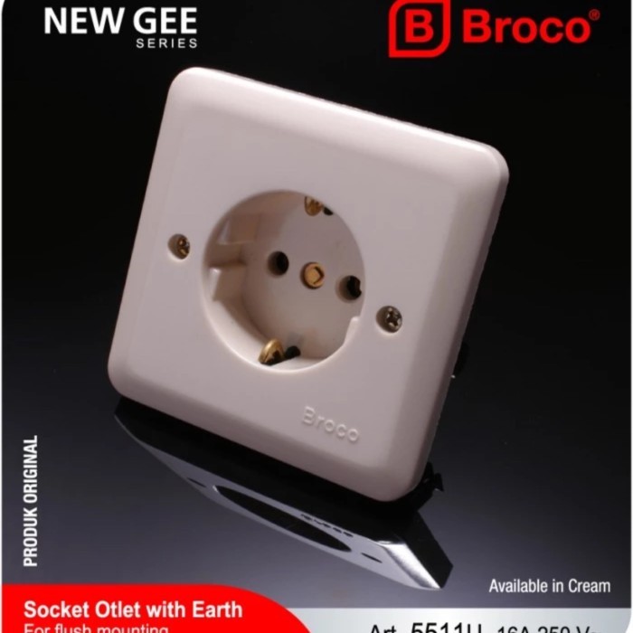 Broco IB Stop Kontak New Gee 5511U / Imbow Stop Kontak Tanam