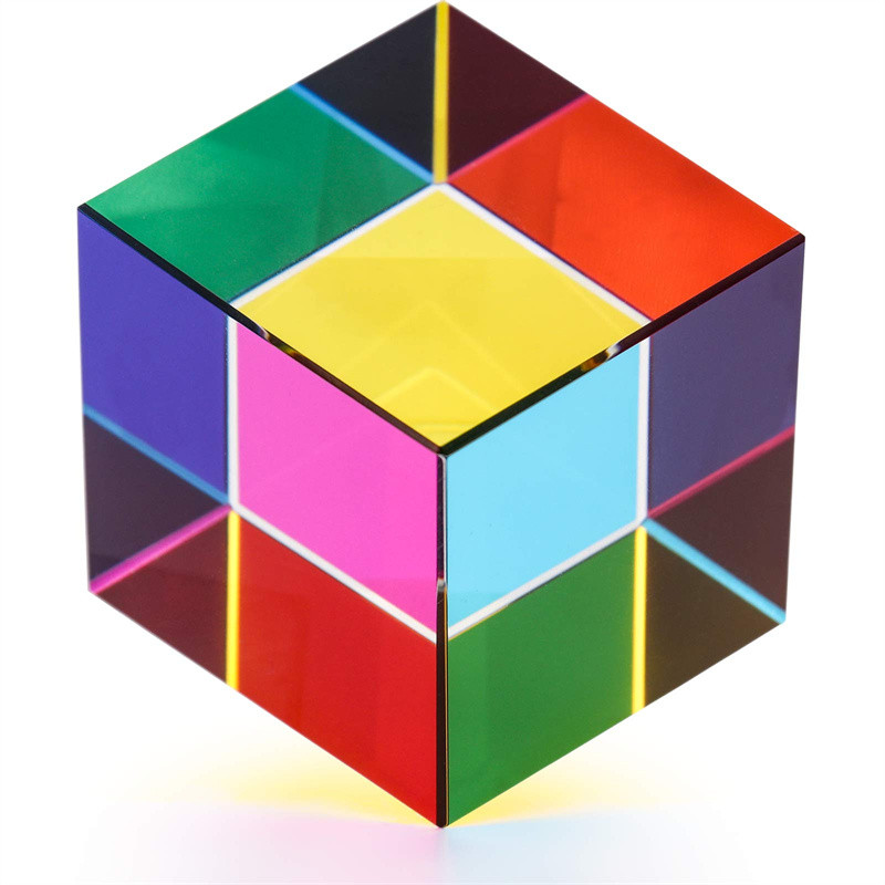 

4CM Children Educational Fun Toy Color Cube Prism Desktop Decoration Holiday Creative Gift Montessori Science Physics Knowledge
