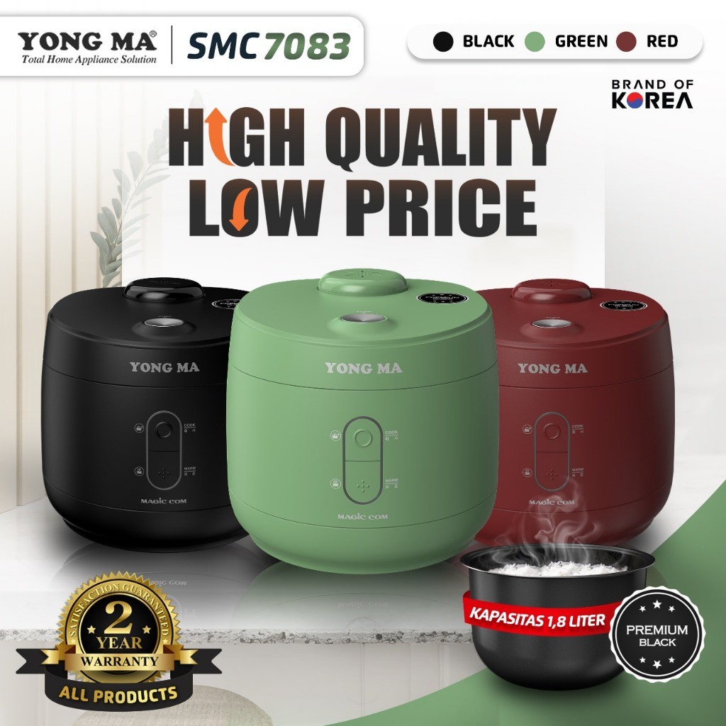 YONG MA Rice Cooker 1.8 Liter SMC 7083 - Garansi 2 Tahun