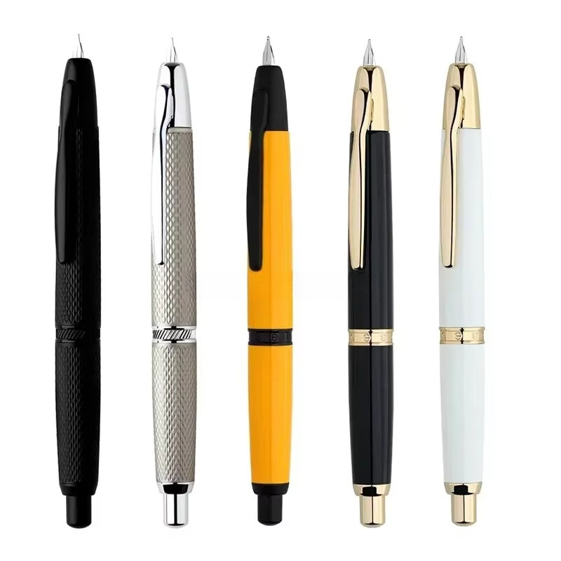 

New MAJOHN A1 Press Fountain Pen Retractable EF/F Nib Metal With Clip Ink Writing Gift Pen School Office Business Supplies