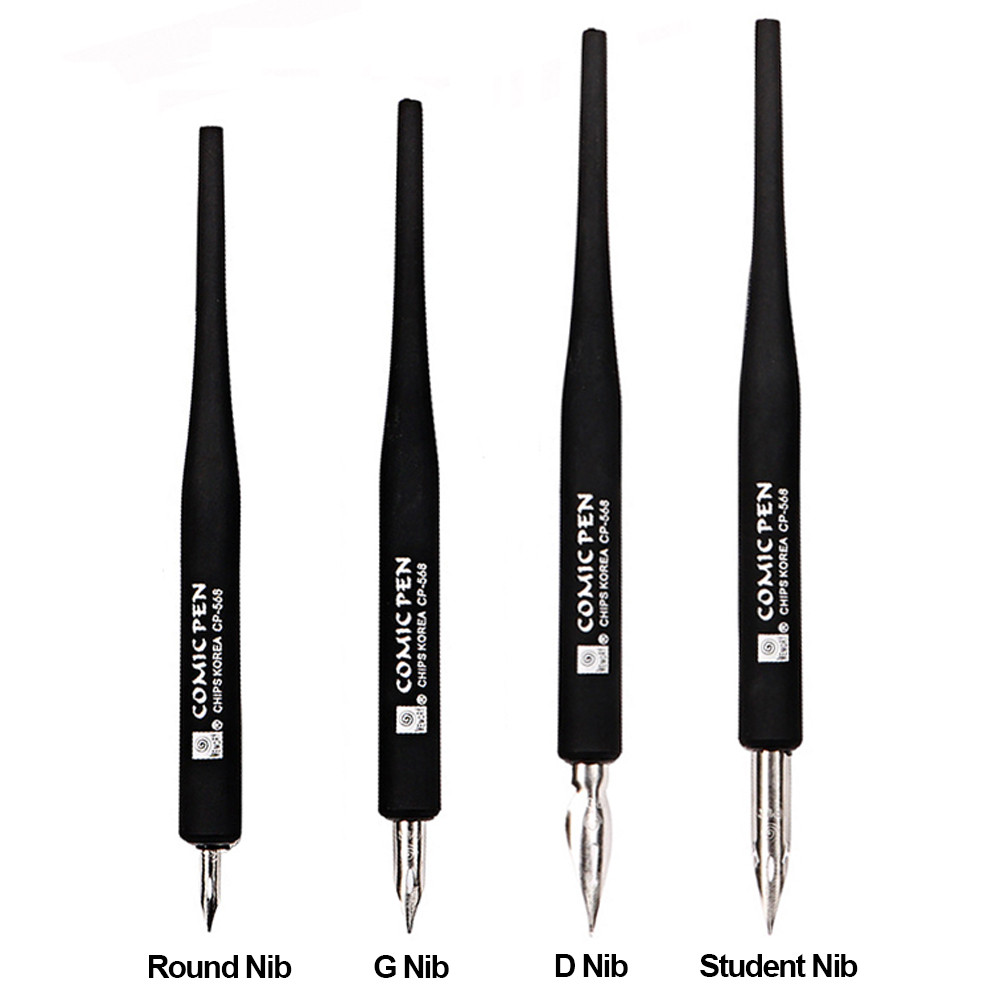

4 Calligraphy Nibs Dip Pen Set for Cartoon Comic Animation Lettering Skeching Art Drawing Pen Mapping Decorative Designs Pens