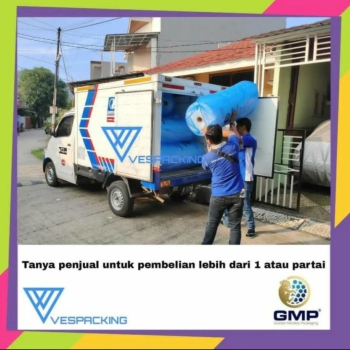 

bubble wrap hitam roll 1,25 m (lebar) X 50 m (panjang) - Putih