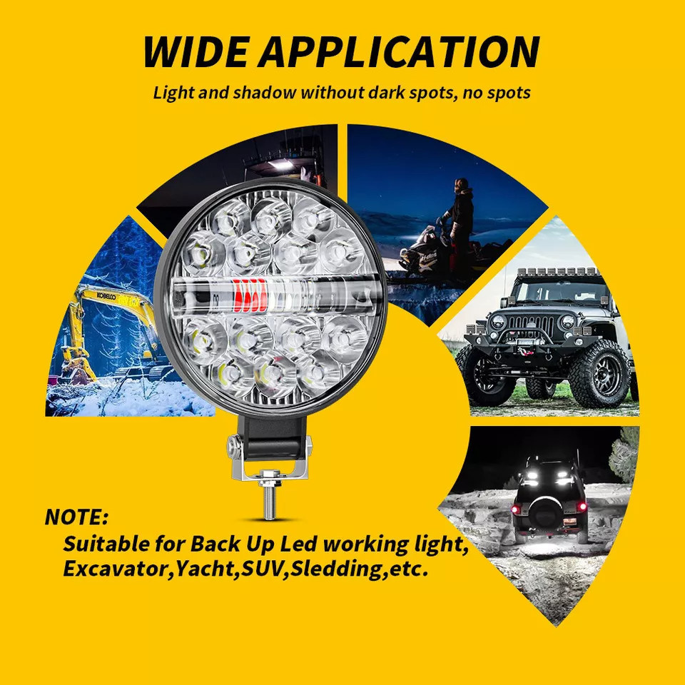 

- DXZ Lampu Sorot Tembak Mobil LED Floodlight 3in1 Color IP67 42W - D14 -