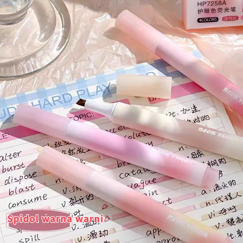 

SURABAYA Winzige 4pcs Highlighter Stabilo Warna Warni Pastel Spidol Highlighter Pen Aesthetic Lucu Journal Marker Pen Alat Tulis Highliter Spidol Jurnal Stationary