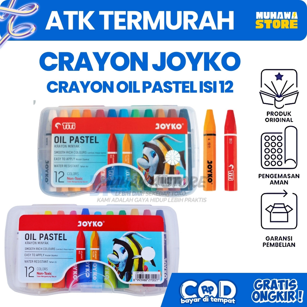 

CRAYON JOYKO OIL PASTER ISI 12 KRAYON MINYAK WATER RESISTANT ANTI AIR